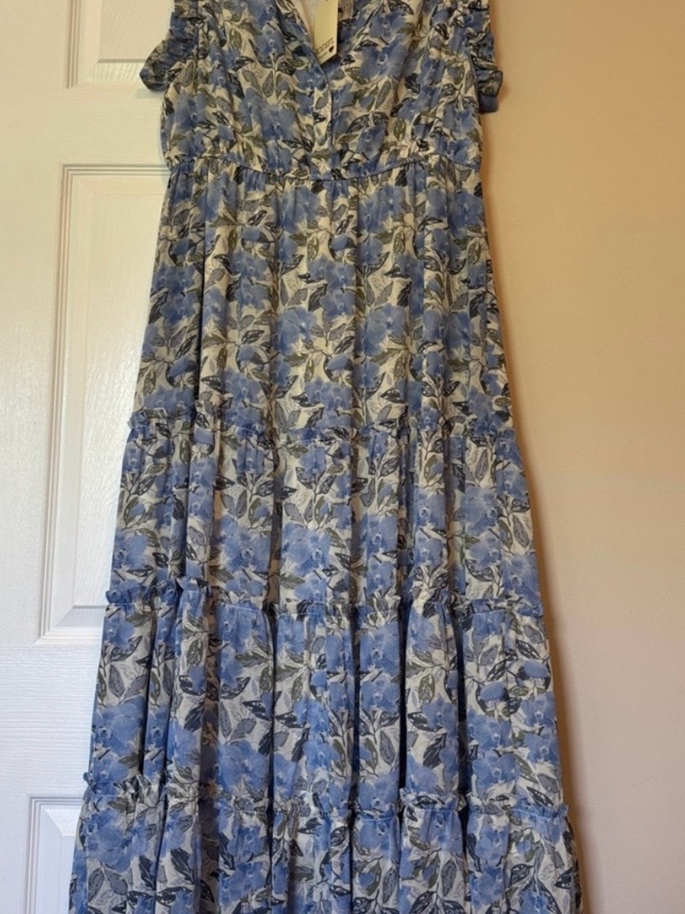 JODIFL Blue and Green Floral Dress